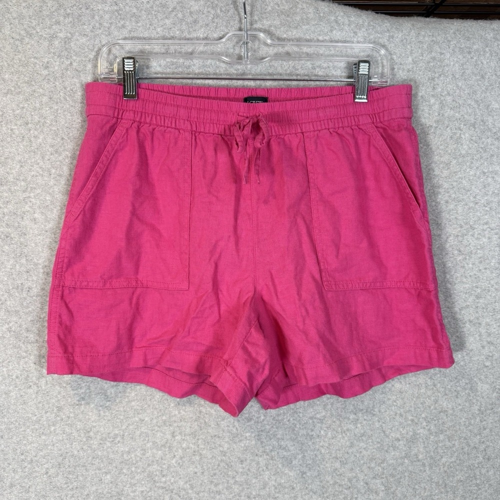 J. Crew linen shorts womens small pink pull on summer lightweight